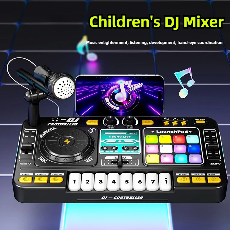 Diy Electronics Music - Contrôleur DJ pour enfants, mélangeur de